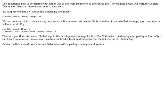Unix & Linux: How can I find out what linker flags are needed to use a given C library function? смотреть онлайн