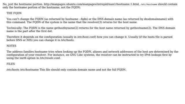 DevOps & SysAdmins: On Ubuntu 10.04, should /etc/hostname contain the server's FQDN? смотреть онлайн
