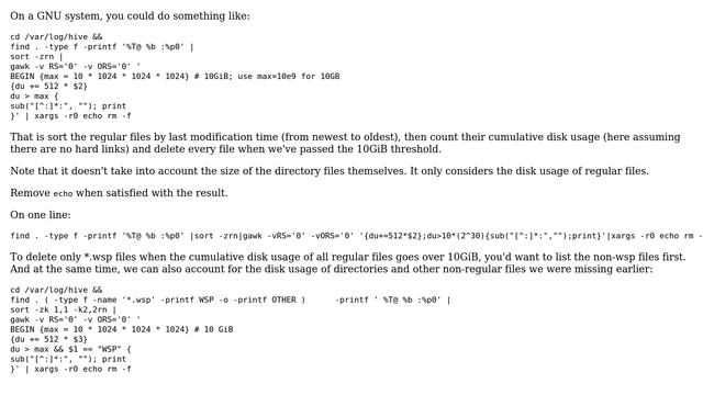 Unix & Linux: Delete the oldest files in folder if combined size of folder is more than 10G смотреть онлайн