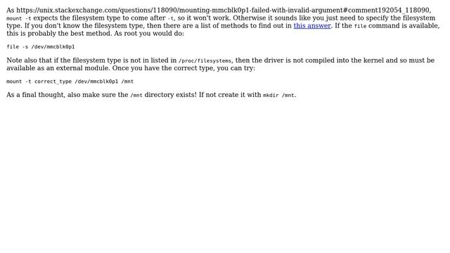 Unix & Linux: mounting mmcblk0p1 failed with Invalid argument (3 Solutions!!) смотреть онлайн