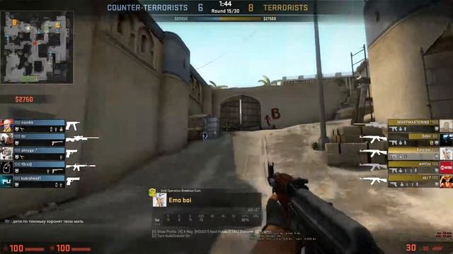 180 headshot with AK-47 on dust2 mid CSGO смотреть онлайн