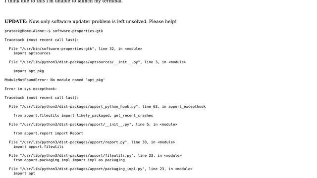 Ubuntu: How can I solve this error related to gnome-terminal & software updater? смотреть онлайн