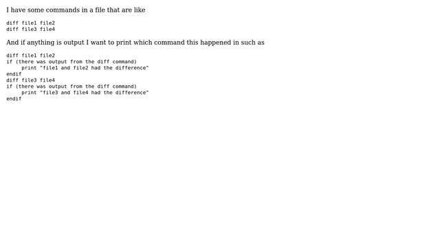 Unix & Linux: Checking if the last diff command had output смотреть онлайн