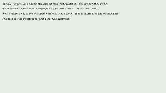 Ubuntu: How to check what incorrect password as attempted? смотреть онлайн