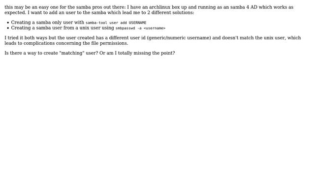 DevOps & SysAdmins: Samba 4 unix user != samba user смотреть онлайн