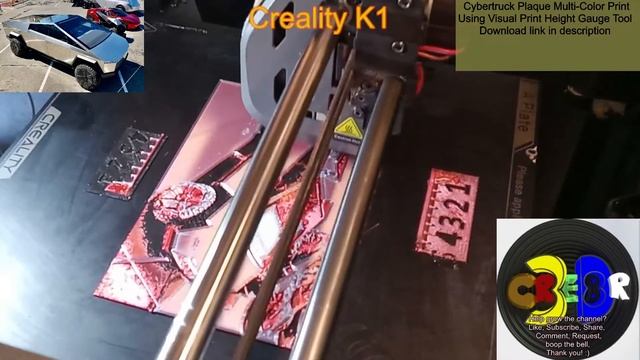Cybertruck Tesla Roadster 4 Color Multi-Color 3D Print Visual Height Indicator Gauge - Creality K1
