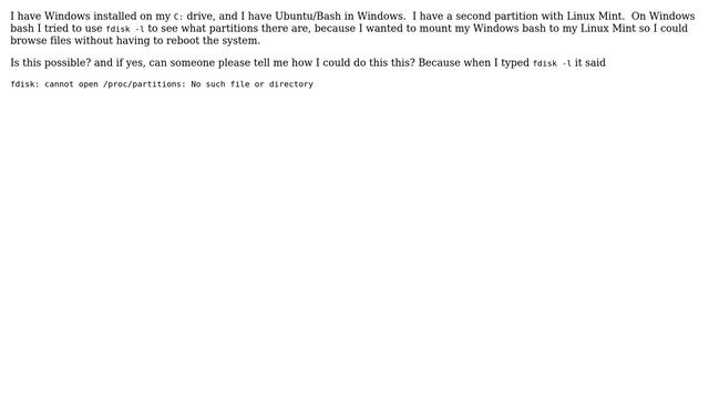 Use Linux Mint to access files from "Windows Subsystem for Linux" written by Ubuntu смотреть онлайн