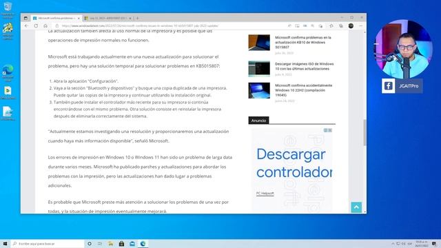 Problemas de impresión en la actualización KB5015807 de Windows 10 смотреть онлайн