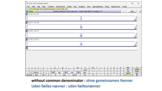 without common denominator ( by free app Xcas ) смотреть онлайн
