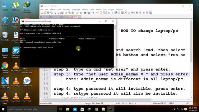 How to change password in windows 7 8 10 using cmd pc ka password kaise change kre HINDI смотреть онлайн