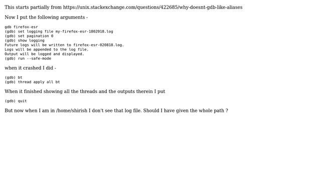 Unix & Linux: Where does gdb put the log file? (2 Solutions!!) смотреть онлайн