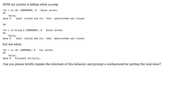Unix & Linux: `seq` and bash brace expansion failing смотреть онлайн