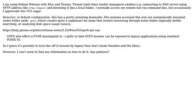 Unix & Linux: Disable mounting to `$HOME/.gvfs` смотреть онлайн
