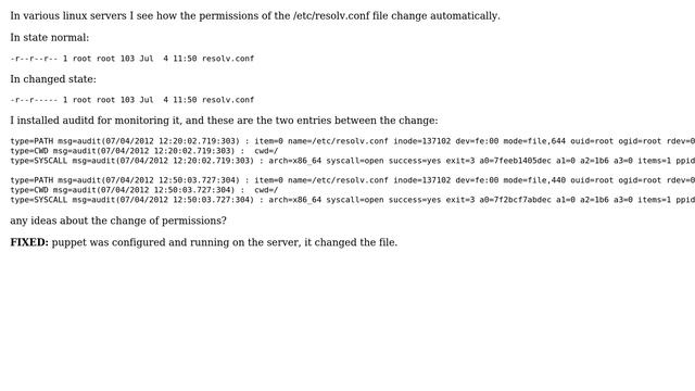 DevOps & SysAdmins: linux automatic change permissions in resolv.file смотреть онлайн