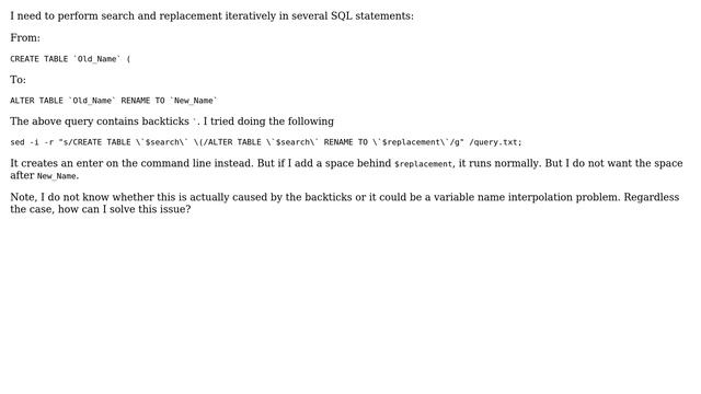 Unix & Linux: Escaping multiple backticks in a sed call смотреть онлайн