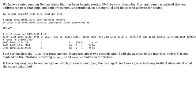 DevOps & SysAdmins: Linux IPv6 loopback routes getting automatically added (2 Solutions!!) смотреть онлайн