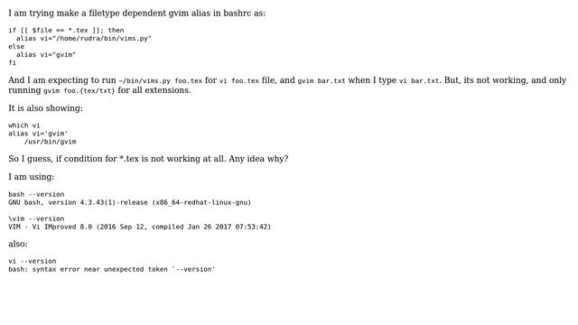 filetype dependent alias in bash смотреть онлайн