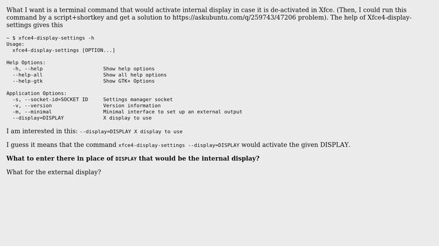 How to use Xfce4-display-settings terminal commands? смотреть онлайн