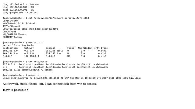 Unix & Linux: Strange router work with centos 6 смотреть онлайн