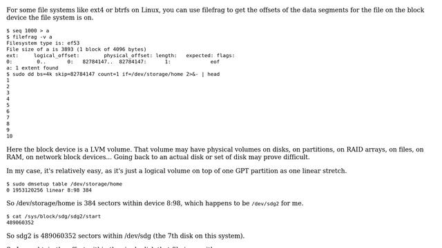 Unix & Linux: View physical location of a file/directory on a hard disk смотреть онлайн