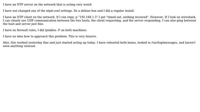NTP server acting weird смотреть онлайн