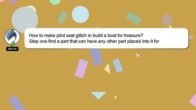 How to make pilot seat glitch in build a boat for treasure? смотреть онлайн
