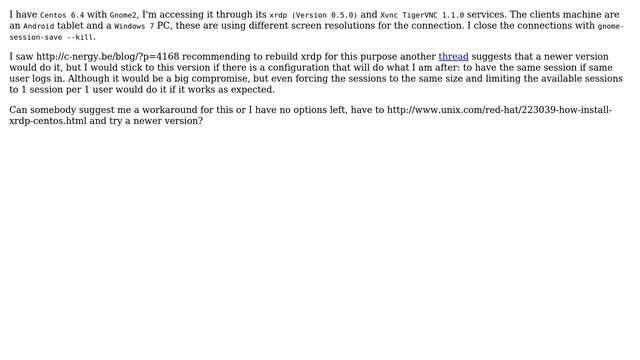 Unix & Linux: How to login to same session with same user using xrdp and tigervnc-server? смотреть онлайн