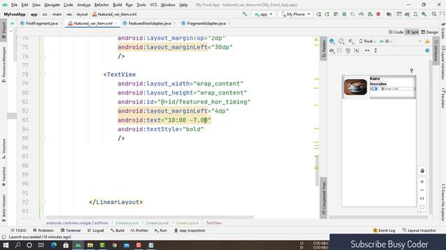 Food App in Android studio tutorial| Favourite Meal Fragment Design| part 17|Food Ordering App смотреть онлайн