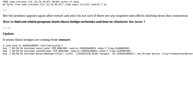 Unix & Linux: Bridge network interfering with some Intranet domains смотреть онлайн