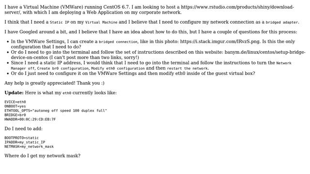 Hosting a Server on a CentOS Virtual Machine - Bridged Connection? смотреть онлайн