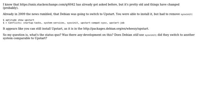 Unix & Linux: What's the status of Upstart on Debian? (2 Solutions!!) смотреть онлайн