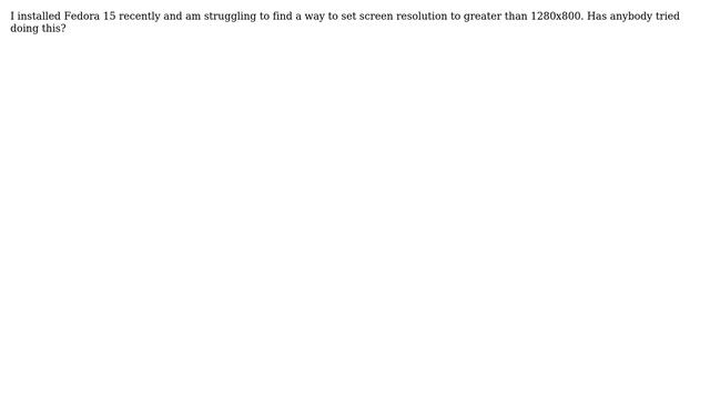 How do I change screen resolution in Fedora 15? смотреть онлайн
