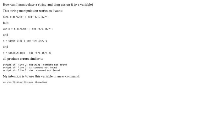 Unix & Linux: Bash String Manipulation and Assignment (2 Solutions!!) смотреть онлайн