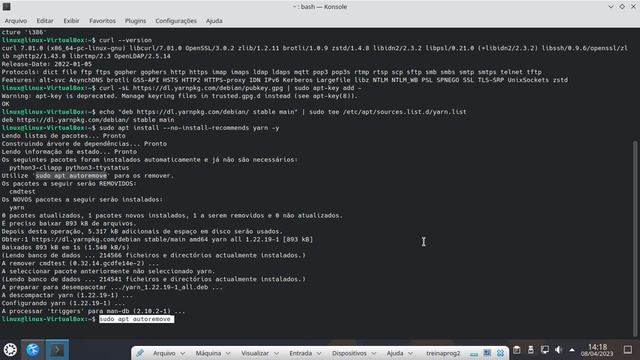 Aula 14 - Preparação - Como instalar o Yarn no Kubuntu 22 смотреть онлайн