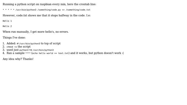 Unix & Linux: Crontab stops halfway смотреть онлайн
