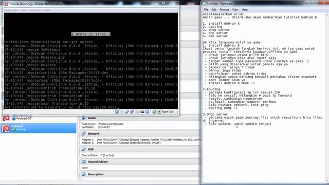 Tutorial Debian 8 (Install, dhcp server, dns server, dan web server) смотреть онлайн