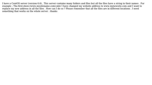 Replace a string in CentOS filenames смотреть онлайн