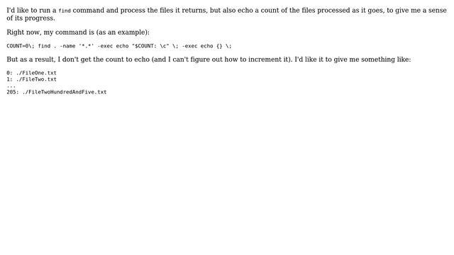 Unix & Linux: Print and update variable inside find смотреть онлайн