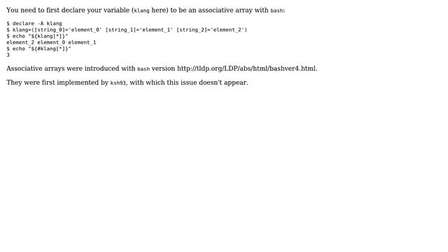Unix & Linux: Bash scripting: Associated Array only recognizes one value when several given смотреть онлайн