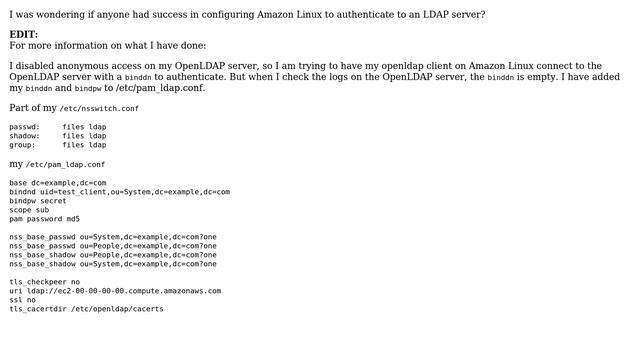 Configuring Amazon Linux authenticate to LDAP server смотреть онлайн