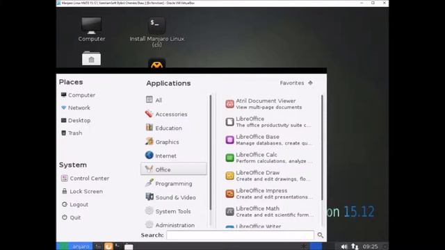 Manjaro Linux MATE 15.12 смотреть онлайн