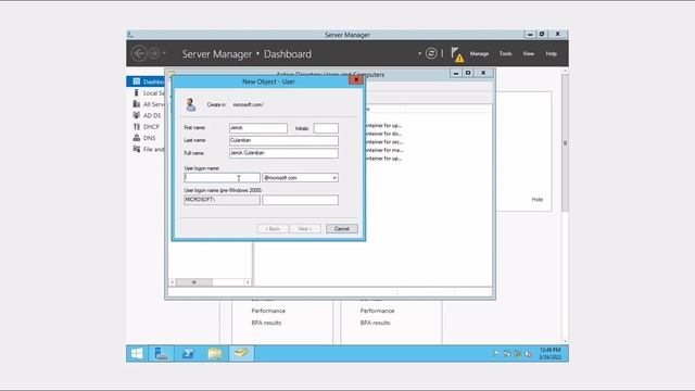 Creating a Domain User Account on the Windows Server 2012 R2 смотреть онлайн