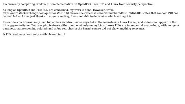 How to enable random PIDs on Linux? смотреть онлайн