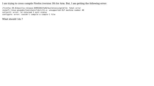 Unix & Linux: Embedded Linux- Cross compiling firefox for arm смотреть онлайн
