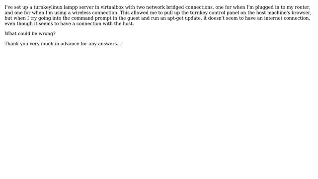 DevOps & SysAdmins: Turnkeylinux lampp guest doesn't have internet connection смотреть онлайн
