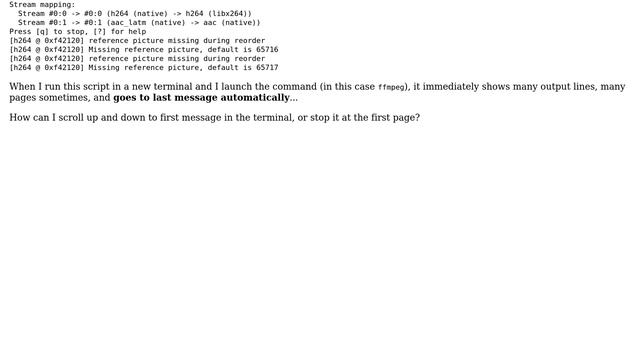 How to avoid terminal to scroll down to last message in bash? смотреть онлайн