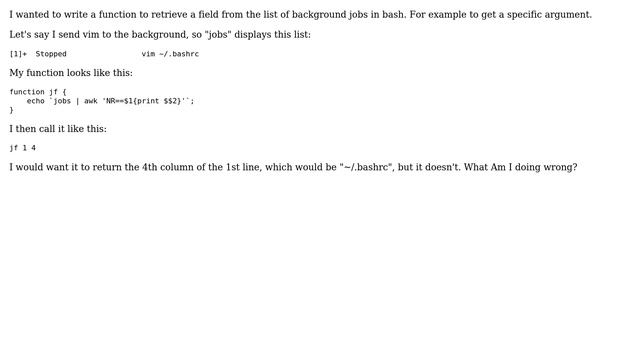 Unix & Linux: How do I get a field in bash's job list using awk? (2 Solutions!!) смотреть онлайн