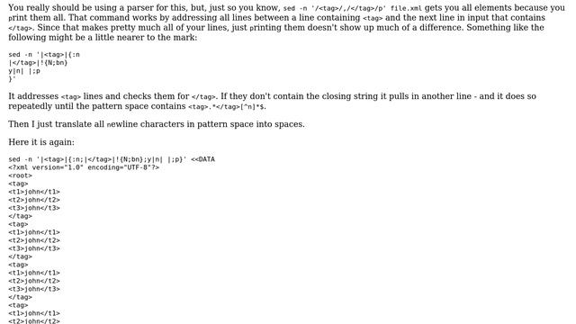 Unix & Linux: sed first n occurrences result set between 2 tags / patterns (6 Solutions!!) смотреть онлайн