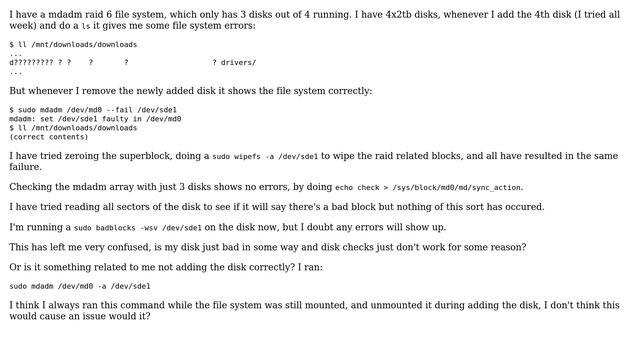 Corrupted file system after adding a disk to mdadm raid 6 (2 Solutions!!) смотреть онлайн