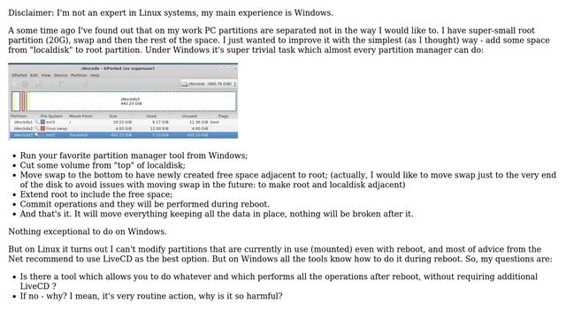 Unix & Linux: Imperfection of partition management in Linux (2 Solutions!!) смотреть онлайн